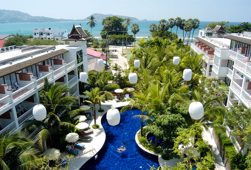 Sunset Beach Resort swimming pool area, Phuket